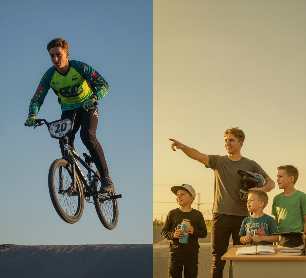 watching-and-pointing-cyclist-jump-high